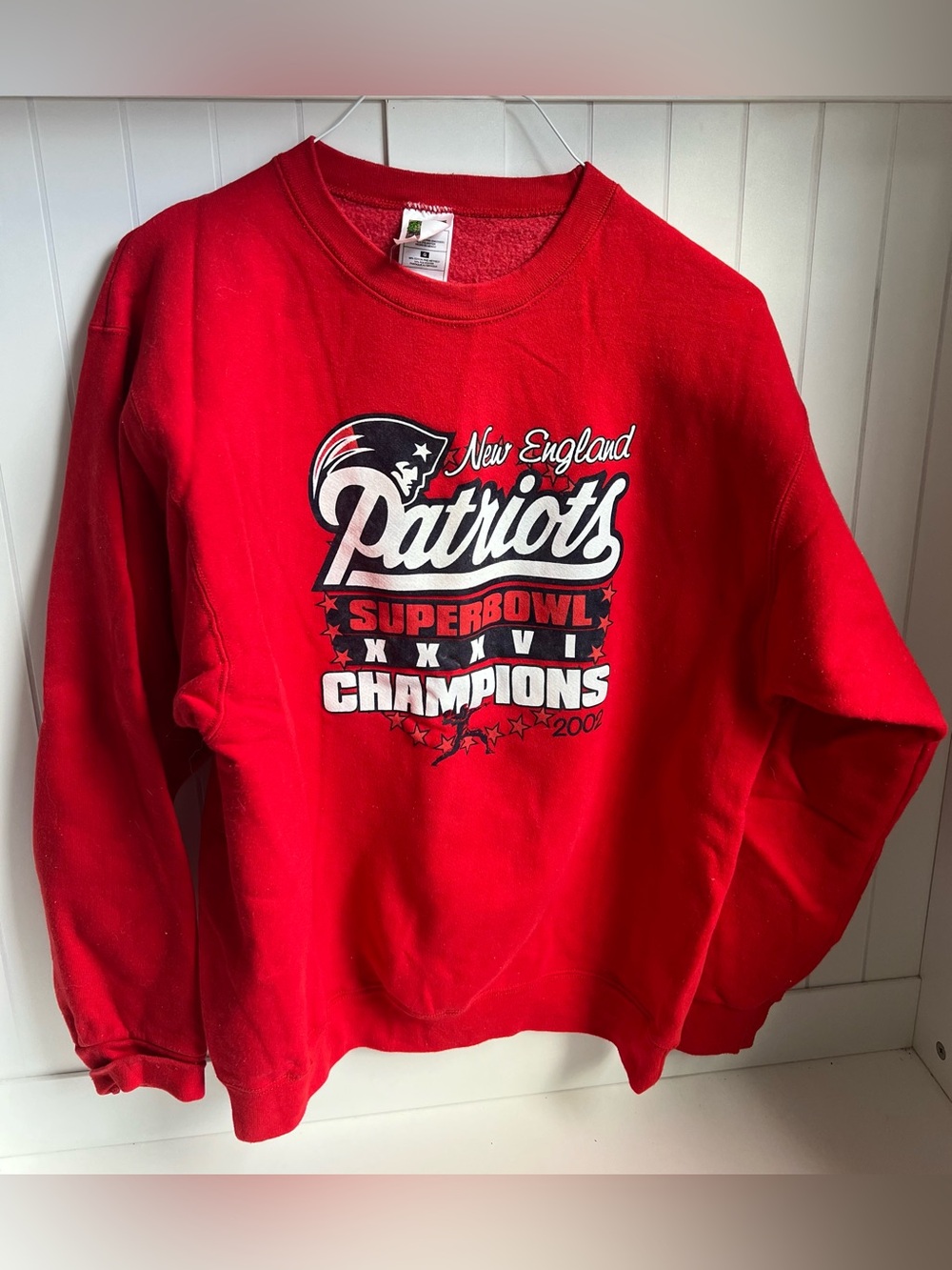 Vtg New England Patriots 2002 SuperBowl Champions Sz L Rare Find